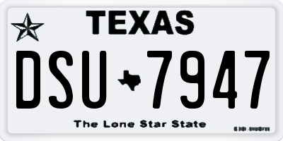 TX license plate DSU7947