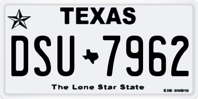 TX license plate DSU7962