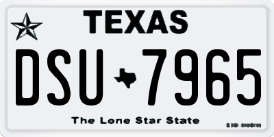 TX license plate DSU7965