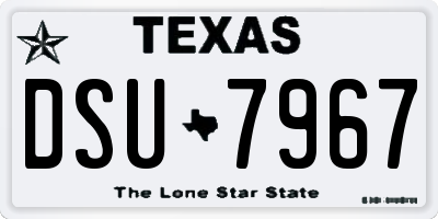 TX license plate DSU7967