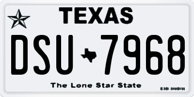 TX license plate DSU7968