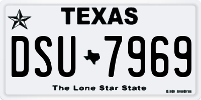TX license plate DSU7969