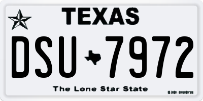 TX license plate DSU7972