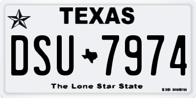 TX license plate DSU7974