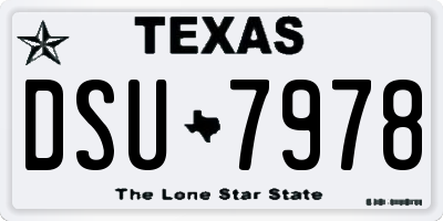TX license plate DSU7978