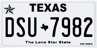 TX license plate DSU7982