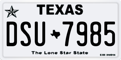 TX license plate DSU7985