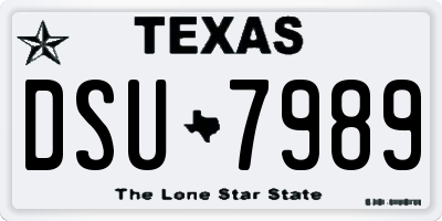 TX license plate DSU7989