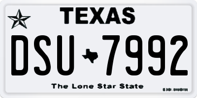 TX license plate DSU7992