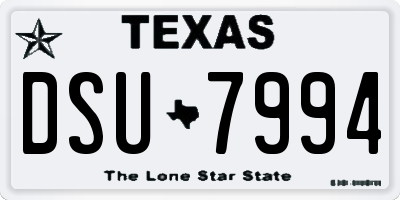 TX license plate DSU7994