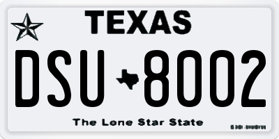 TX license plate DSU8002