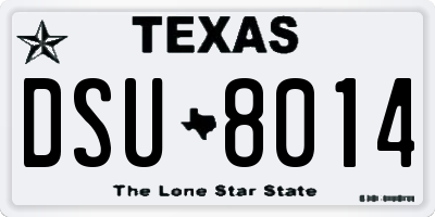TX license plate DSU8014