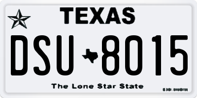 TX license plate DSU8015