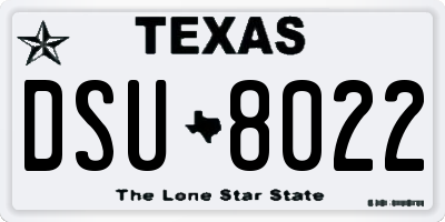 TX license plate DSU8022
