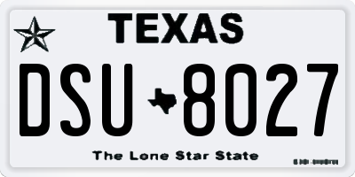 TX license plate DSU8027