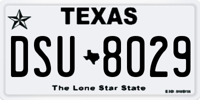 TX license plate DSU8029