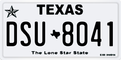 TX license plate DSU8041
