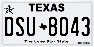 TX license plate DSU8043
