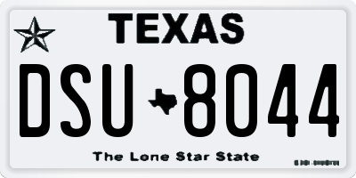 TX license plate DSU8044