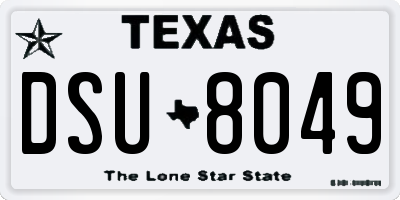 TX license plate DSU8049