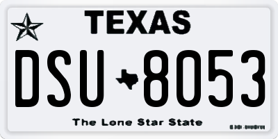TX license plate DSU8053
