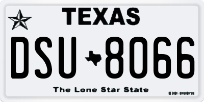 TX license plate DSU8066