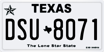 TX license plate DSU8071
