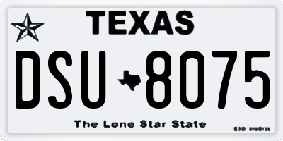 TX license plate DSU8075