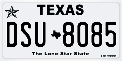 TX license plate DSU8085