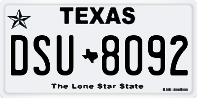 TX license plate DSU8092