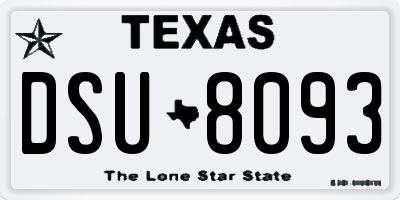 TX license plate DSU8093
