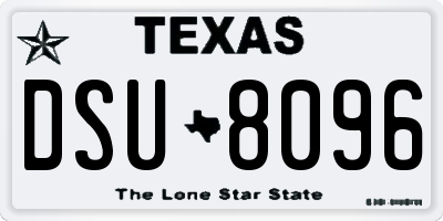 TX license plate DSU8096