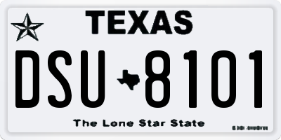 TX license plate DSU8101