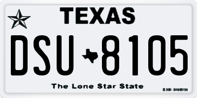 TX license plate DSU8105