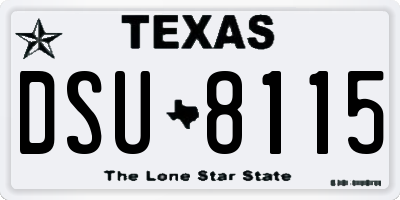 TX license plate DSU8115