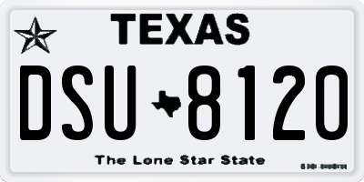 TX license plate DSU8120