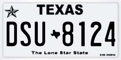TX license plate DSU8124