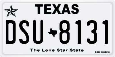 TX license plate DSU8131