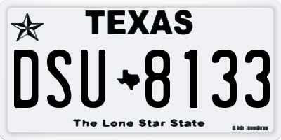 TX license plate DSU8133