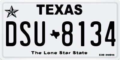 TX license plate DSU8134