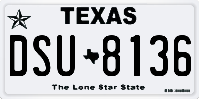TX license plate DSU8136