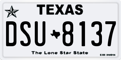 TX license plate DSU8137