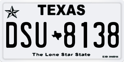 TX license plate DSU8138