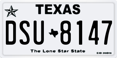 TX license plate DSU8147
