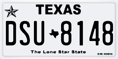 TX license plate DSU8148