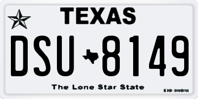 TX license plate DSU8149