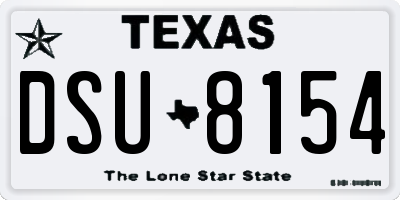 TX license plate DSU8154