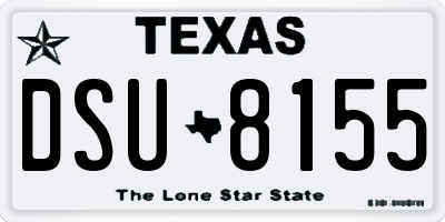 TX license plate DSU8155