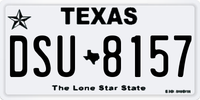 TX license plate DSU8157