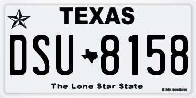 TX license plate DSU8158